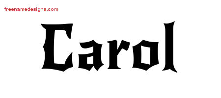 Gothic Name Tattoo Designs Carol Free Graphic