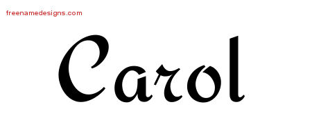 Calligraphic Stylish Name Tattoo Designs Carol Free Graphic