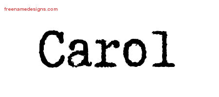 Typewriter Name Tattoo Designs Carol Free Printout