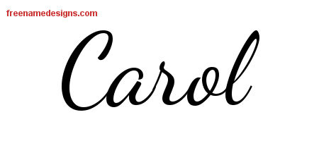 Lively Script Name Tattoo Designs Carol Free Printout