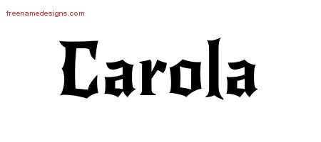 Gothic Name Tattoo Designs Carola Free Graphic