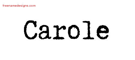 Typewriter Name Tattoo Designs Carole Free Download