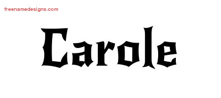 Gothic Name Tattoo Designs Carole Free Graphic