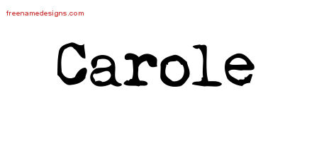 Vintage Writer Name Tattoo Designs Carole Free Lettering