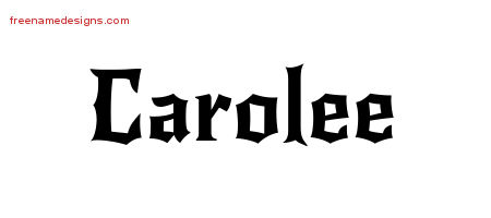 Gothic Name Tattoo Designs Carolee Free Graphic