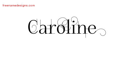 Decorated Name Tattoo Designs Caroline Free