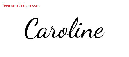 Lively Script Name Tattoo Designs Caroline Free Printout