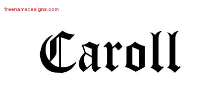 Blackletter Name Tattoo Designs Caroll Graphic Download