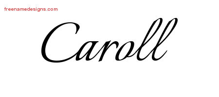 Calligraphic Name Tattoo Designs Caroll Download Free