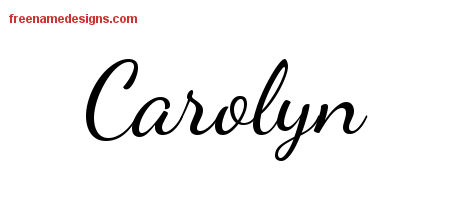 Lively Script Name Tattoo Designs Carolyn Free Printout