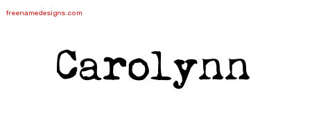 Vintage Writer Name Tattoo Designs Carolynn Free Lettering