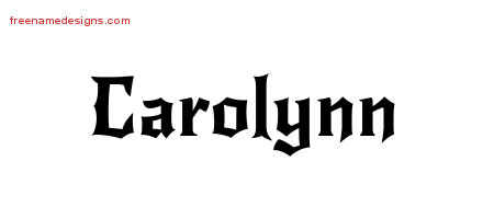 Gothic Name Tattoo Designs Carolynn Free Graphic