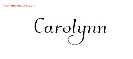 Elegant Name Tattoo Designs Carolynn Free Graphic