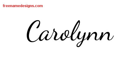 Lively Script Name Tattoo Designs Carolynn Free Printout