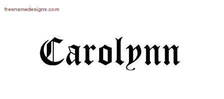 Blackletter Name Tattoo Designs Carolynn Graphic Download