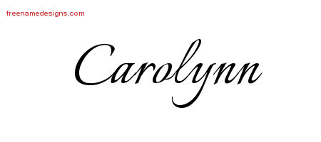 Calligraphic Name Tattoo Designs Carolynn Download Free