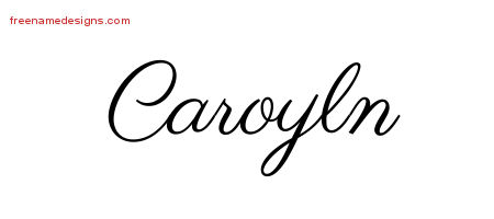 Classic Name Tattoo Designs Caroyln Graphic Download