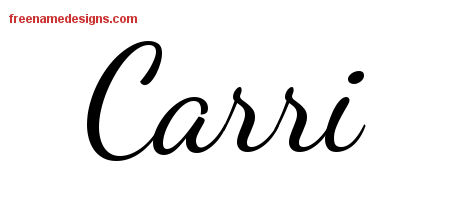 Lively Script Name Tattoo Designs Carri Free Printout
