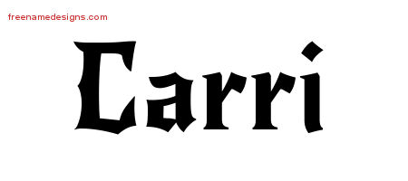 Gothic Name Tattoo Designs Carri Free Graphic