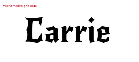 Gothic Name Tattoo Designs Carrie Free Graphic
