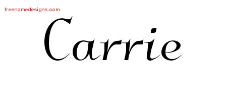 Elegant Name Tattoo Designs Carrie Free Graphic