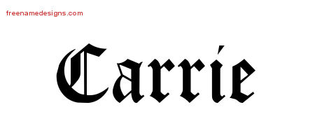 Blackletter Name Tattoo Designs Carrie Graphic Download