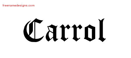Blackletter Name Tattoo Designs Carrol Graphic Download