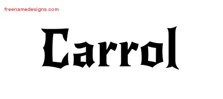Gothic Name Tattoo Designs Carrol Free Graphic