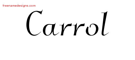 Elegant Name Tattoo Designs Carrol Free Graphic