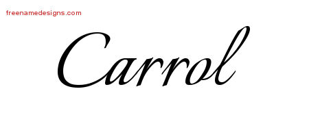 Calligraphic Name Tattoo Designs Carrol Free Graphic