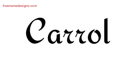 Calligraphic Stylish Name Tattoo Designs Carrol Download Free