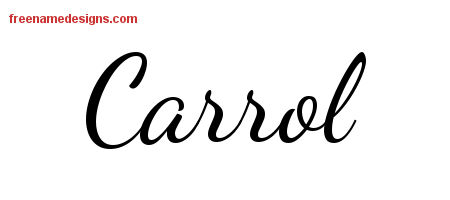 Lively Script Name Tattoo Designs Carrol Free Printout