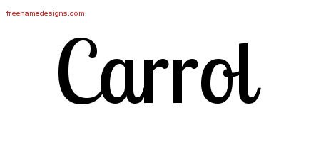 Handwritten Name Tattoo Designs Carrol Free Printout