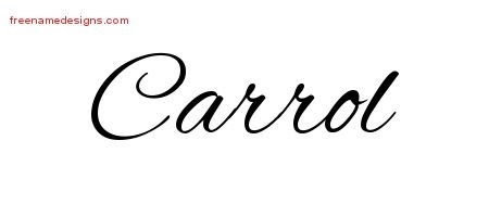 Cursive Name Tattoo Designs Carrol Free Graphic