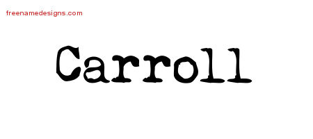Vintage Writer Name Tattoo Designs Carroll Free