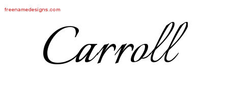 Calligraphic Name Tattoo Designs Carroll Free Graphic