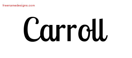 Handwritten Name Tattoo Designs Carroll Free Download