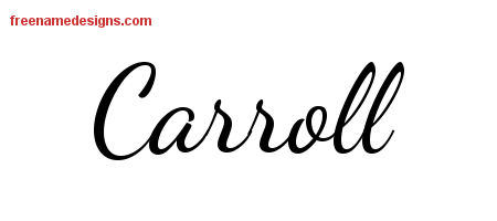 Lively Script Name Tattoo Designs Carroll Free Printout