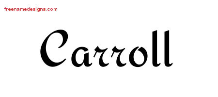 Calligraphic Stylish Name Tattoo Designs Carroll Download Free