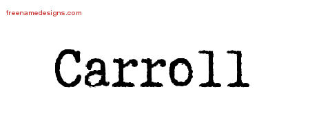 Typewriter Name Tattoo Designs Carroll Free Printout