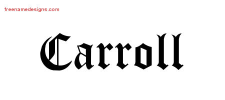 Blackletter Name Tattoo Designs Carroll Graphic Download
