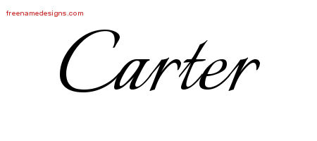 Calligraphic Name Tattoo Designs Carter Free Graphic