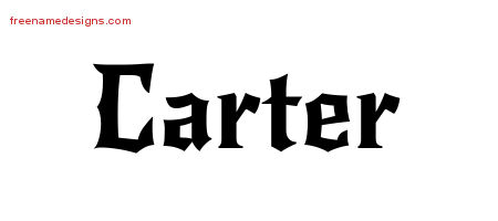 Gothic Name Tattoo Designs Carter Download Free