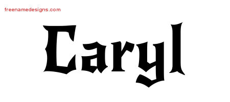 Gothic Name Tattoo Designs Caryl Free Graphic