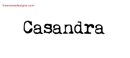 Vintage Writer Name Tattoo Designs Casandra Free Lettering