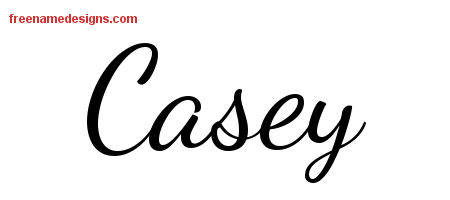 Lively Script Name Tattoo Designs Casey Free Printout
