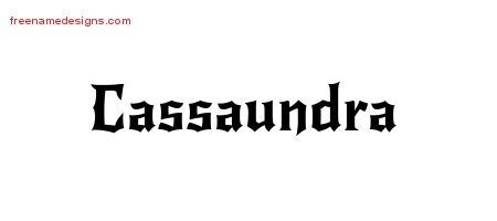 Gothic Name Tattoo Designs Cassaundra Free Graphic