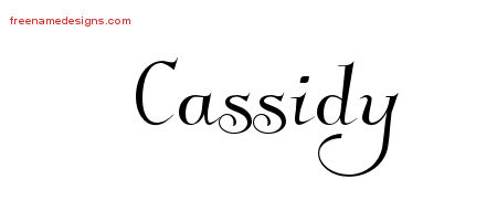 Elegant Name Tattoo Designs Cassidy Free Graphic