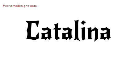 Gothic Name Tattoo Designs Catalina Free Graphic