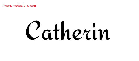 Calligraphic Stylish Name Tattoo Designs Catherin Download Free